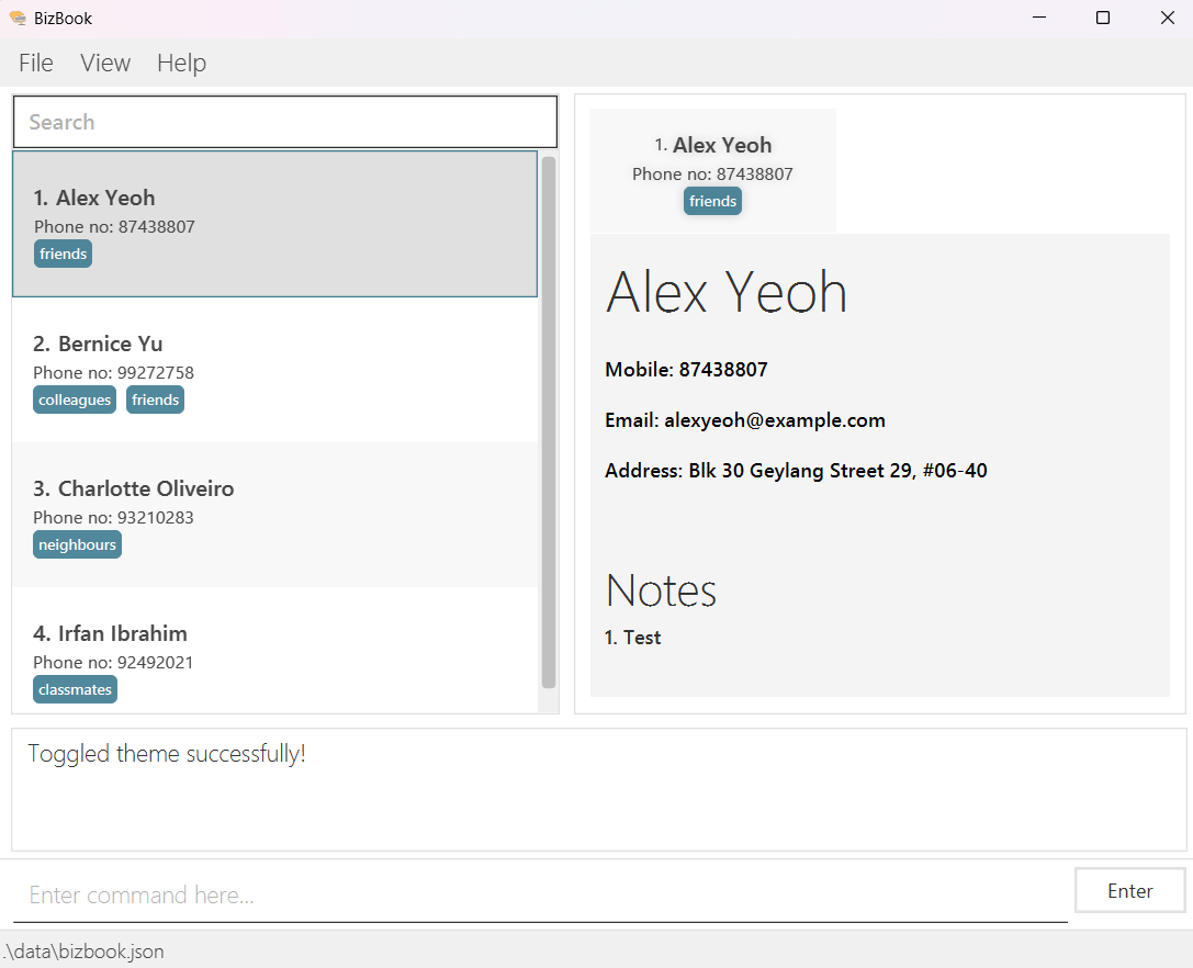 GUI in light mode