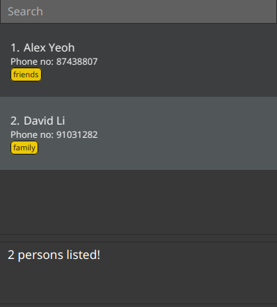 result for 'find alex david'